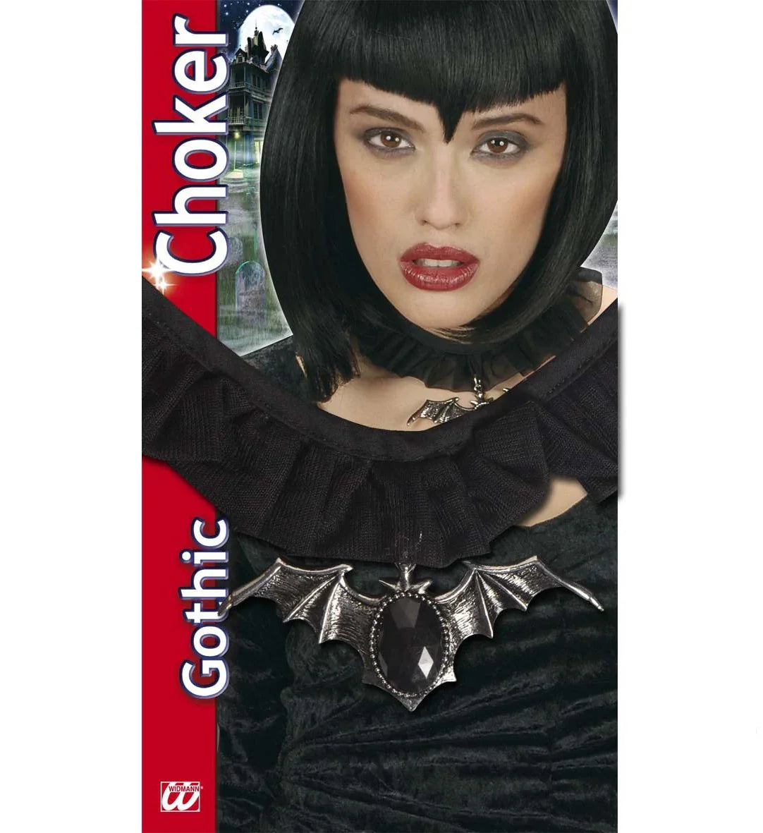 Collar de Tela con Murciélago y Piedra Joyas y Bisutería Widmann